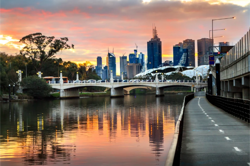Melbourne city skyline view representing premium skincare services available to Essendon residents at Melbourne Skin dermal clinic